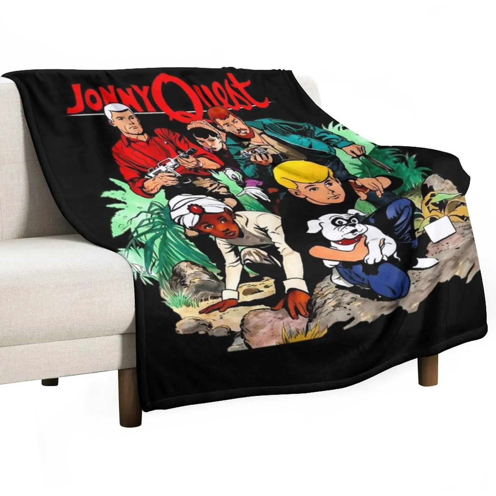

JHONNY QUEST RETRO ANIMATED ILLUSTRATION Classic Throw Blanket Compact Warm Blanket for Car Road Trip
