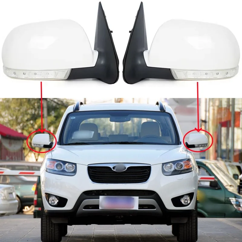 

Left Right Car Folding Side Rearview Mirror For Hyundai Santa Fe 2008 2009 2010 2011 2012 5 PINS/ 7 PINS/ 8 PINS With Lamp