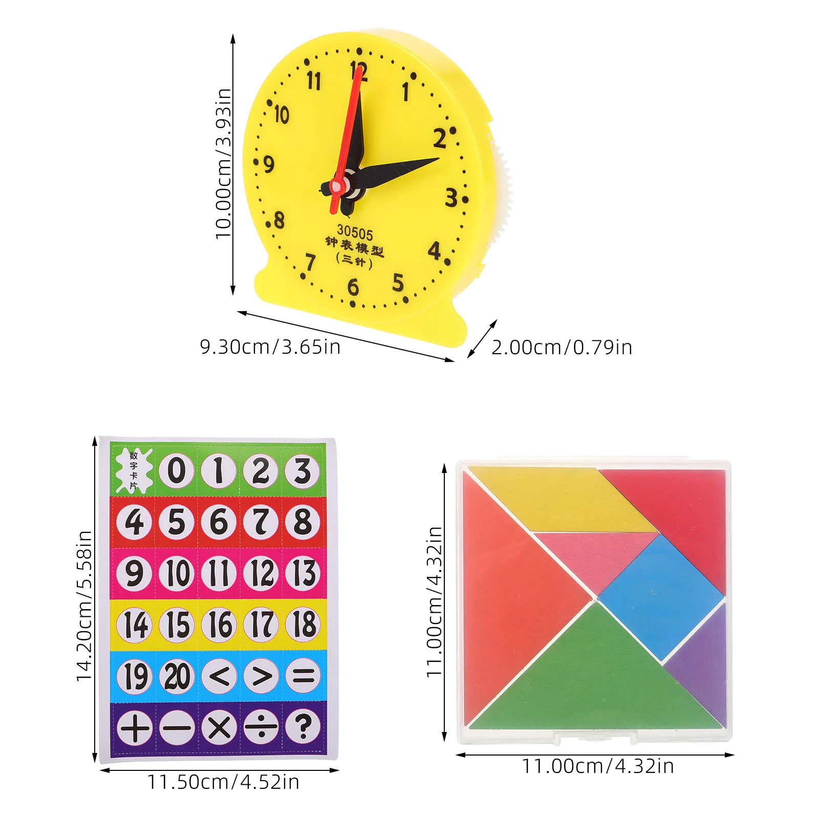 Mathe-Lernset, Geometrie-Formen, Tangram, Zählstäbe, Bruchmanipulationen, Aktivitäten für den Kindergarten, praktisches Mathe-Set