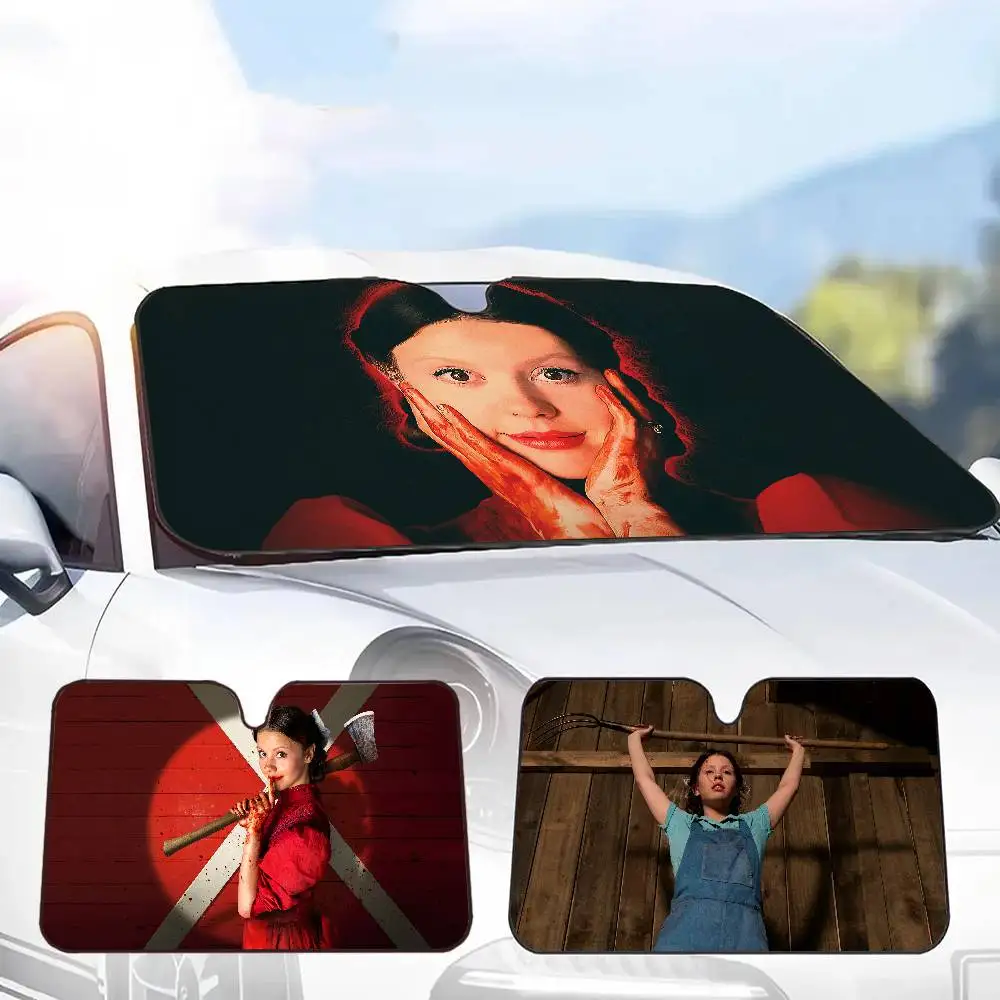 Horror Films P-Pearl Foldable Front Windshield Sunshade 70x130cm Anime Cartoon Foils Car Sun Visor Sun Shade Protect