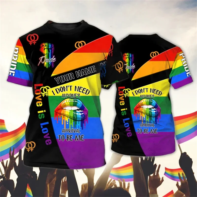 

3D крутая футболка с радугой ЛГБТ для мужчин и женщин, летняя свободная удобная уличная одежда с короткими рукавами и круглым вырезом, футболки ЛГБТ Радужная женская одежда