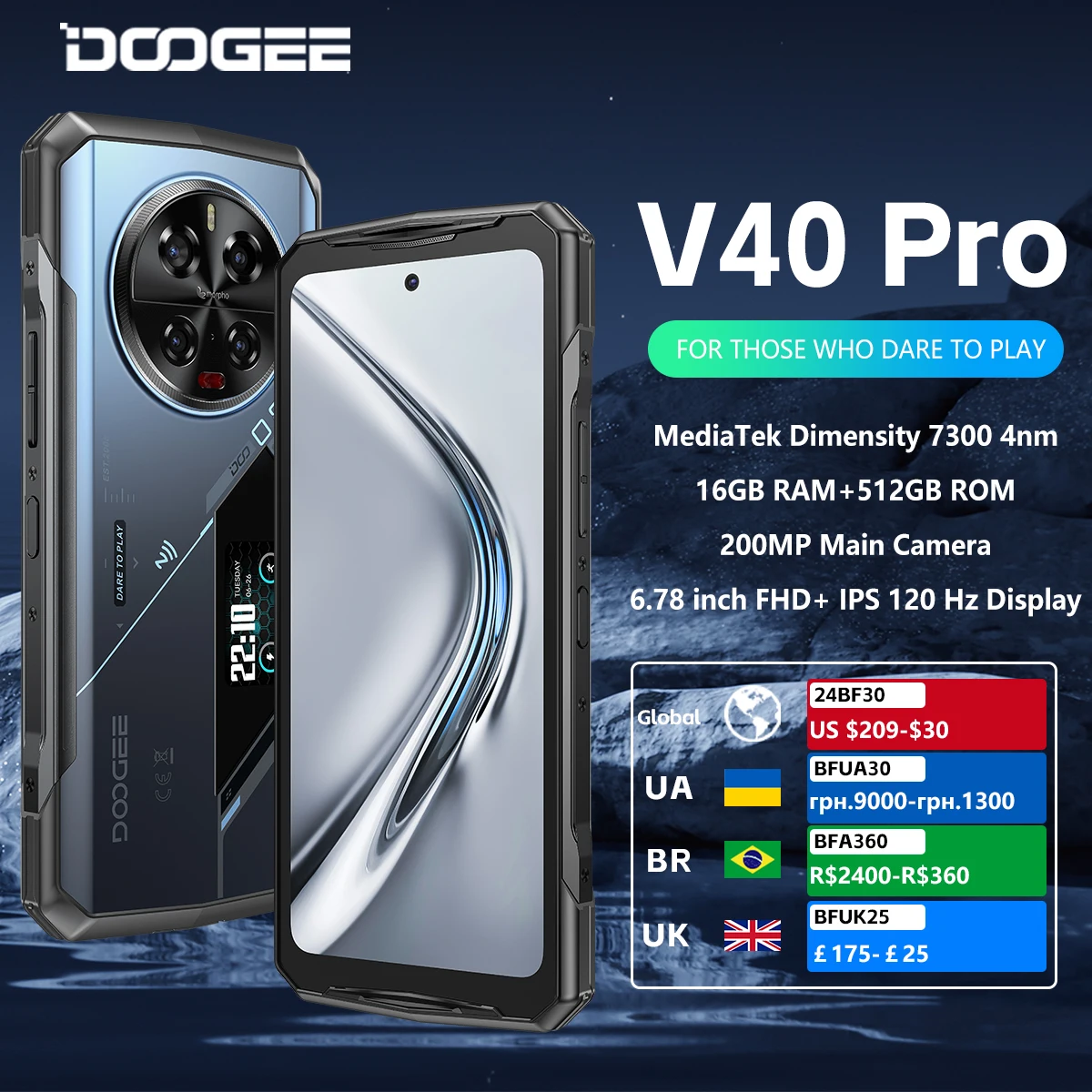 DOOGEE V40 Pro 5G Rugged Phone 6.78