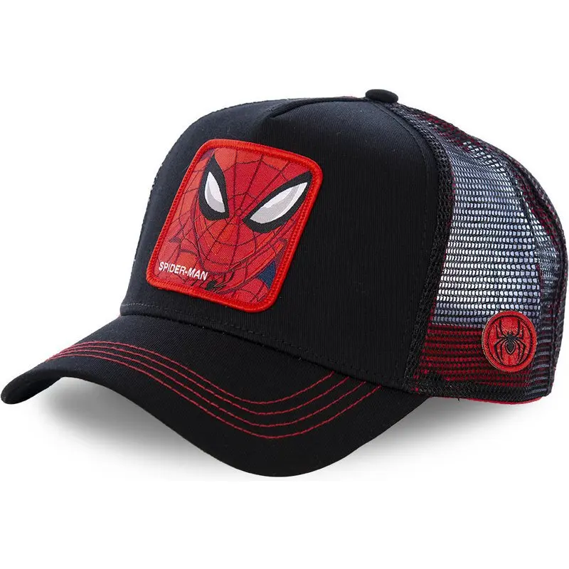 Sombrero de red de béisbol deportivo de películas de Anime de Marvel, superhéroe, Spider-Man, Iron Man, Hulk, Capitán América, cohete, mapache,