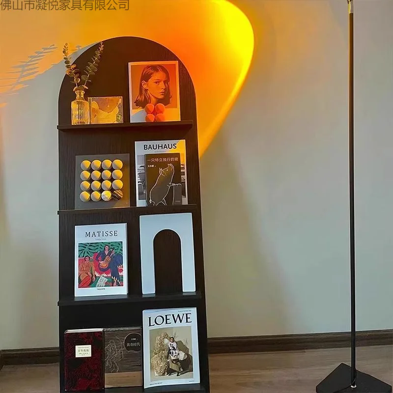 

Стойка-витрина для альбомов от пола до потолка, пристенная, с полкой для газет, многофункциональная книжная полка