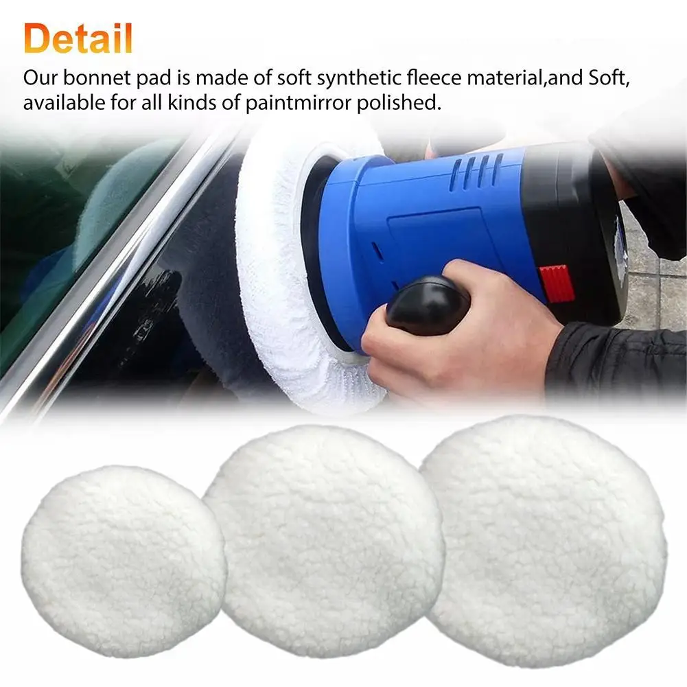 

Polishing Bonnet Buffer Pads Set Soft Wool For 5-6" Car Polisher Waxing Soft Washable Reusable Car Polisher Waxing Tool Set