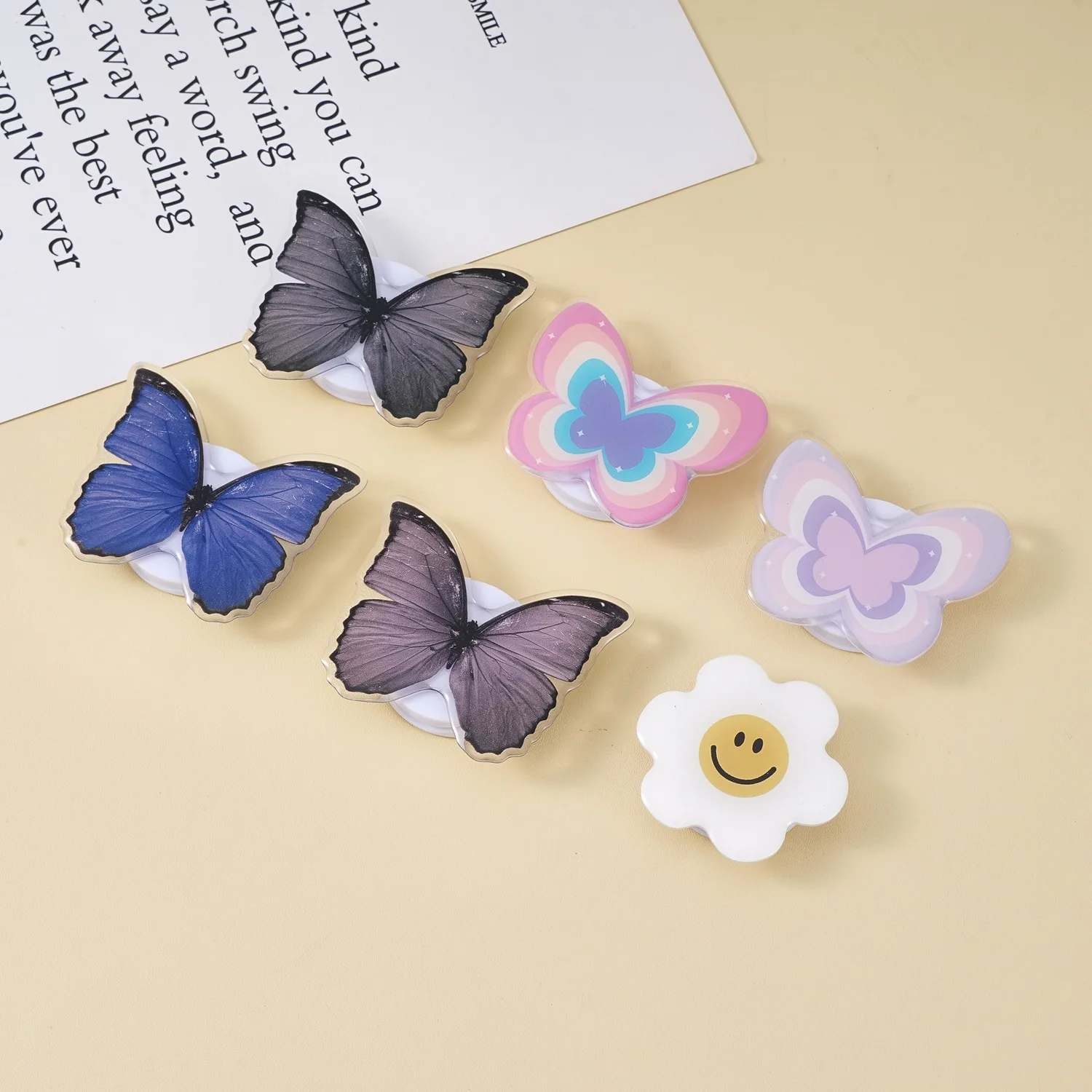 

Ins Cute Butterfly Folding Mobile Phone Bracket Phone Case Decoration Mobile Phone Accessories Stall Object Mobile Phone Bracket