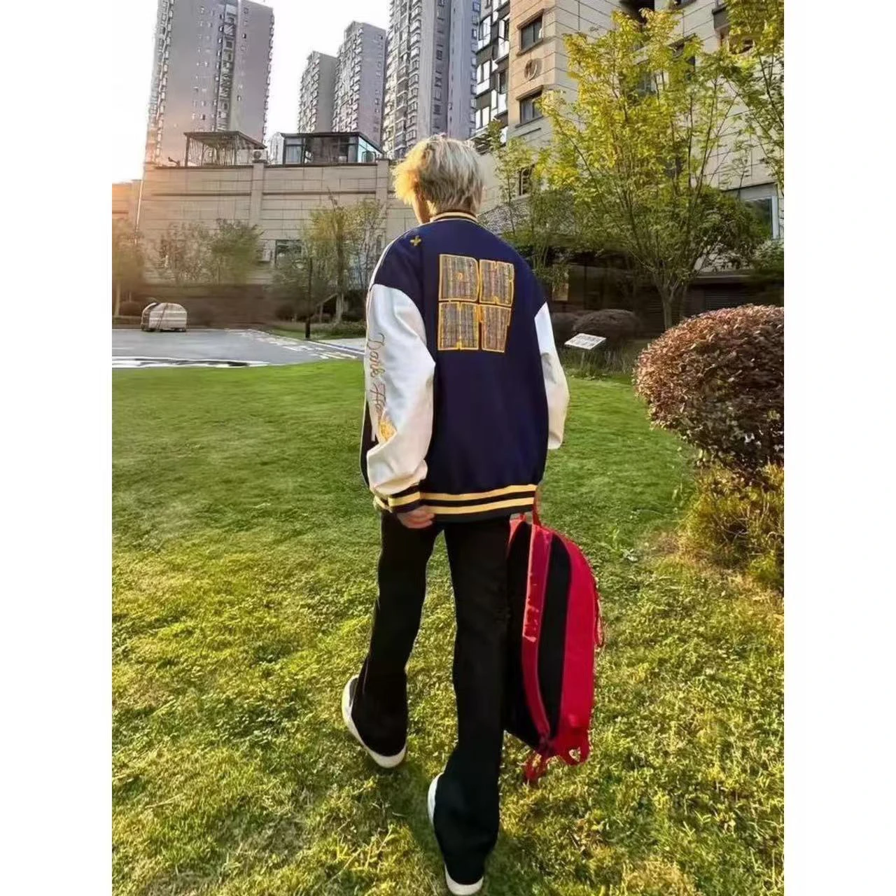 

Loose ex Spring Autumn American Retro Baseball Jaet Couple's Coat Men's Faion Anti-Wrinkle Long Sve Zipper Closure