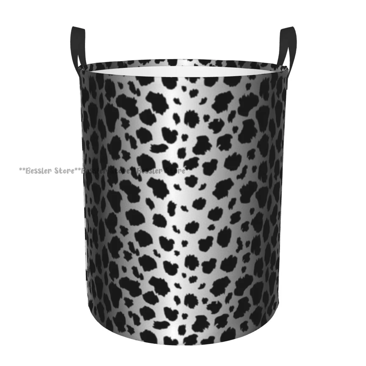 Leopard Fashion Background Waterproof Storage Bag Household Dirty Laundry Basket Folding Clothes Organizer