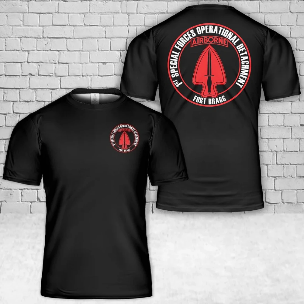 US Army 1st Special Forces Operational Detachment Delta 1st pattern design-100% cotton O-neck printed men's T-shirt.