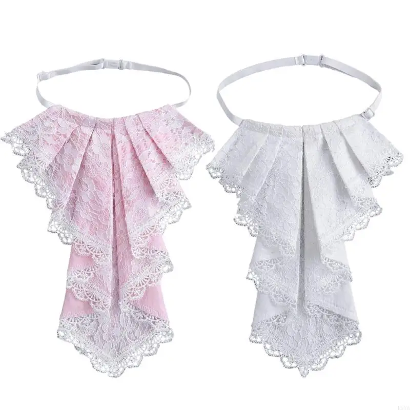 

L5YA викторианская кружевная драпировка со съемным воротником в колониальном стиле, воротник-жабо для женщин, повседневный и