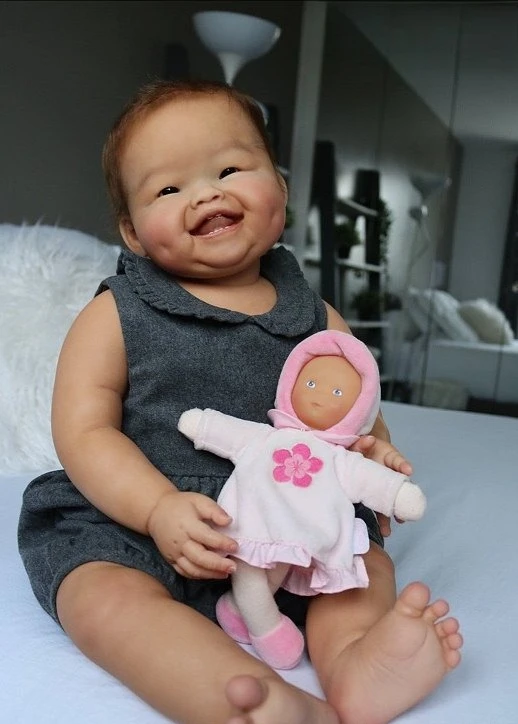 

NPK 28'' Handmade Unfinished Unpainted High Quantity DIY Parts Reborn Minmin Fresh Color with Cloth Body Connectors and Eyes