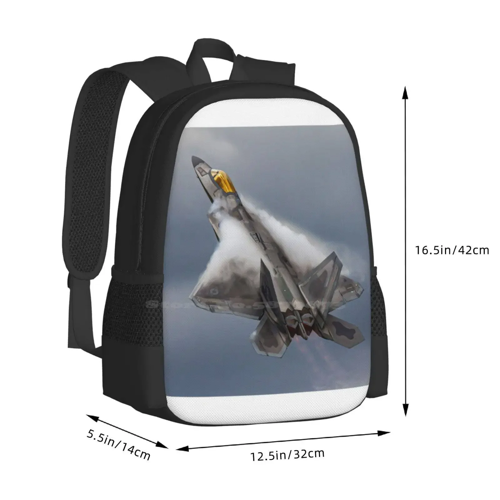 F-22 رابتور الغيوم رائجة البيع حقيبة مدرسية على ظهره حقائب الموضة Usaf F22 F 22 رابتور الشبح مقاتلة طائرة ما بعد الحرق إعادة تسخين لهب