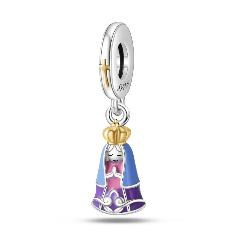 

925 Sterling Silver Charms Bead Church Holy Maiden Dangle Fit Original Bracelet DIY Women Jewelry Gift