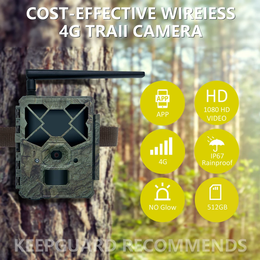 Keepguard E GSM 4G LTE Cellular  Outdoor ICloud APP Control Hunting Wireless Trail  CE RoHs FCC IP67