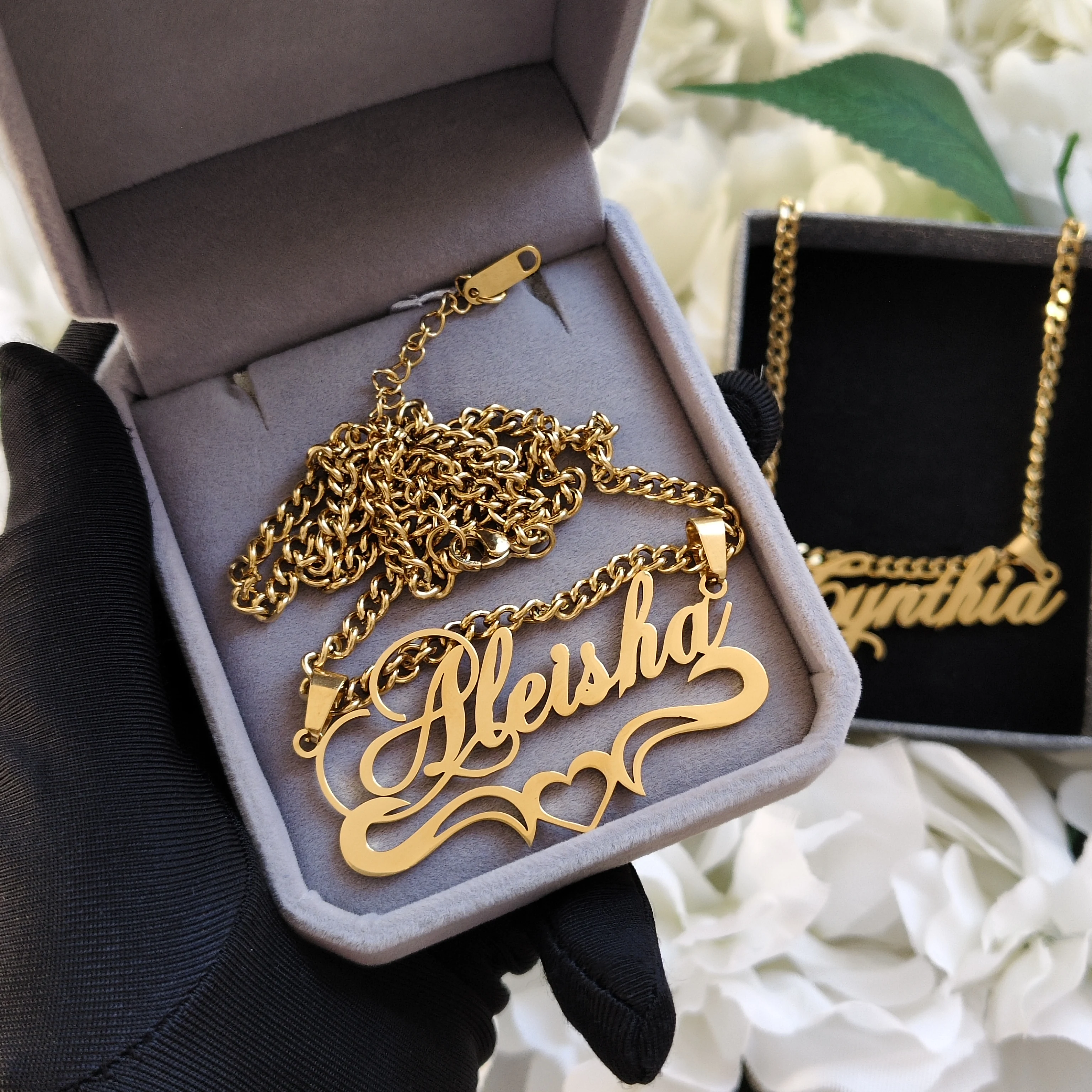 

DHQH Customized Name Adjustable Necklace Personalized Letter Detachable Pendant Necklace Birthday Gift Manufacturer Direct Sales