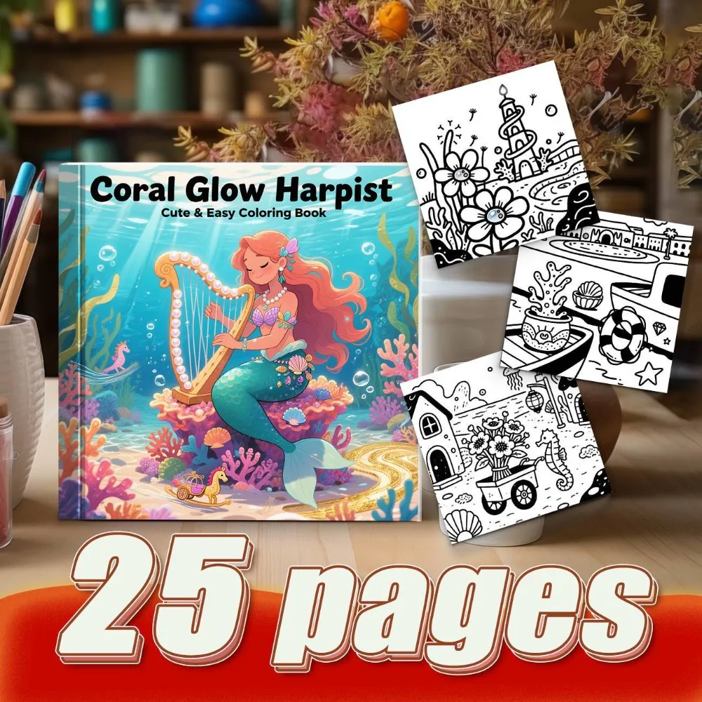 Premium Ocean Mermaid Song Graffiti Coloring Book Creative Graffiti DIY Creation Personal Expression With Exquisite Line Arts