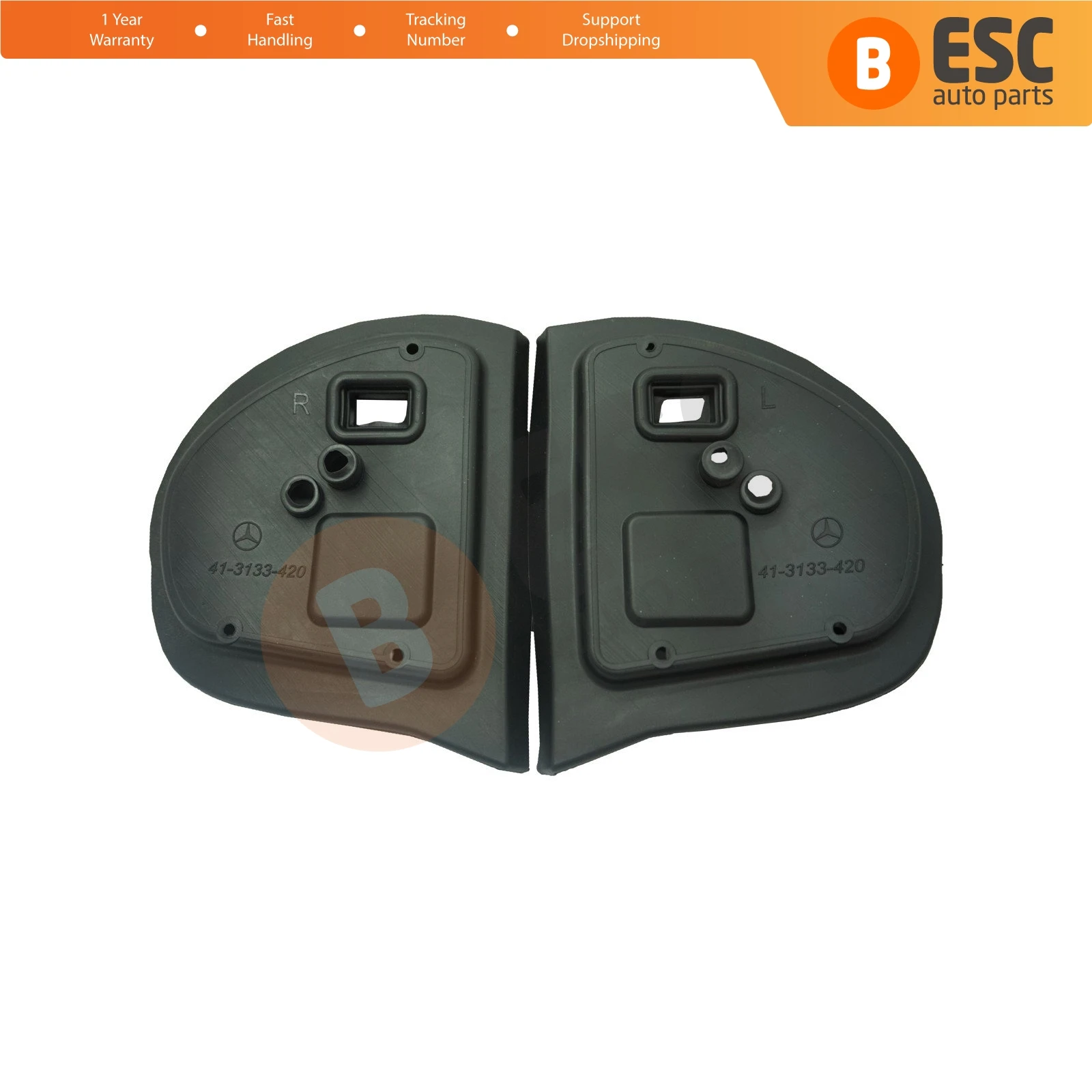 ESC Auto Parts ESP845 Exterior Mirror Rubber Seals L+R Pads 413131418 LHD for Mercedes Benz W211 E Class & W203 C Class