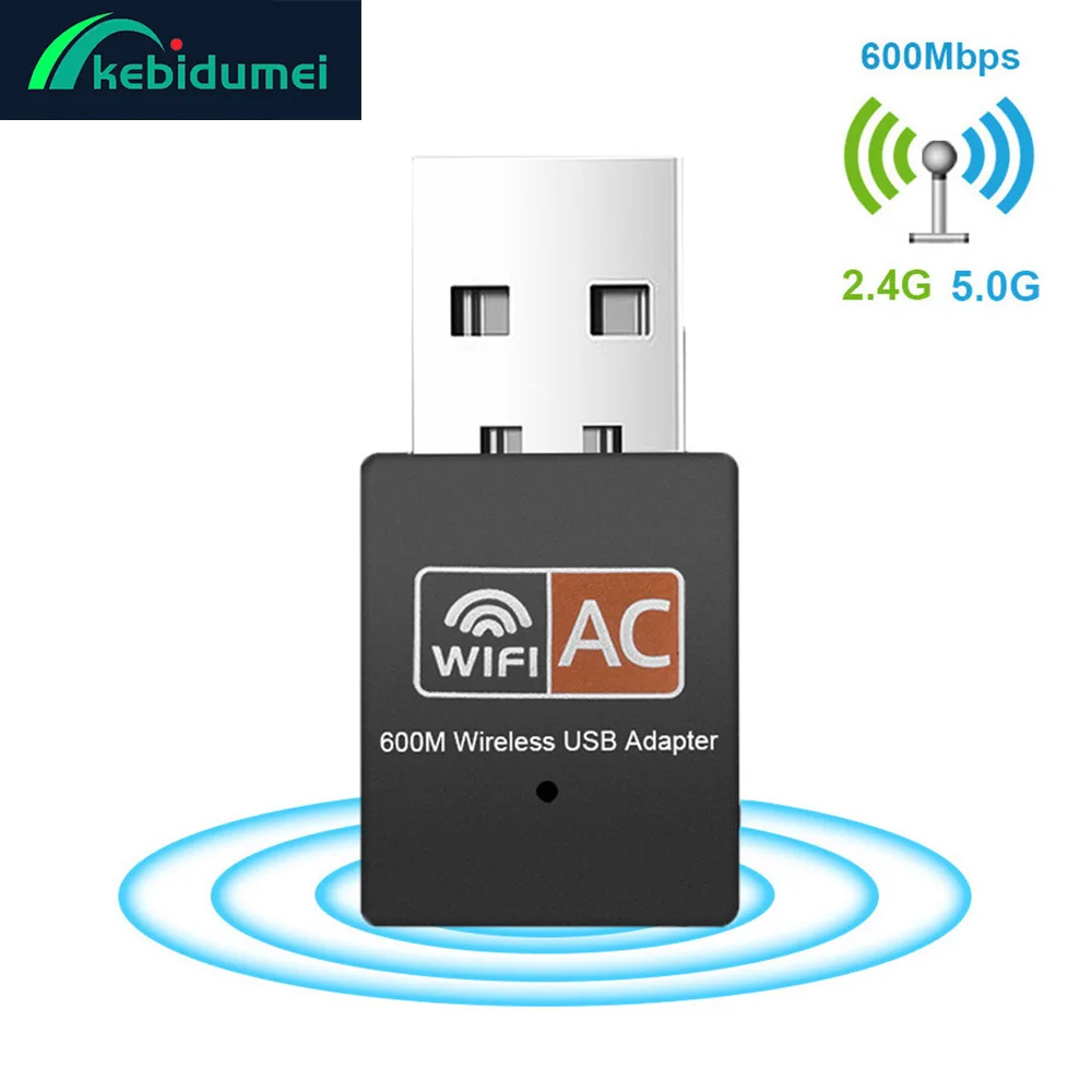Kebidumei 600Mbps デュアルバンド 2.4 グラム 5 グラム WiFi アダプタ 802.11AC USB Wifi Lan ドングルワイヤレスネットワークカード Wi-Fi レシーバー PC ラップトップ用