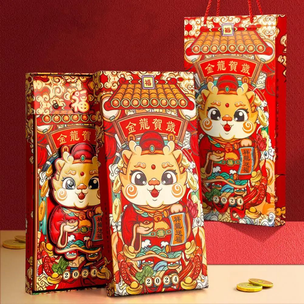 Lightweight Wall Calendar 2024 Chinese Lunar Year of Dragon Wall Calendar Traditional Festive Decorations for Home Room Pendant