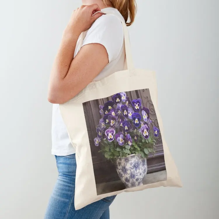 

Blooming Pansies Tote Bag Women's shopping bag tote bag woman Women's beach bags personalized tote