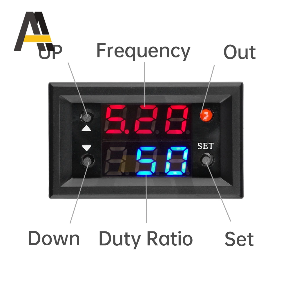 Signal Generator 10A Driver Module 1Hz-160KHz High Power Governor Board PWM Pulse Frequency Duty Cycle Adjustable Module