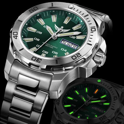 YELANG Men Military Watch 44mm Automatic Mechanical Wristwatch Luminous Sapphire Dive 300M Waterproof Exhaust Helium Valve SW200