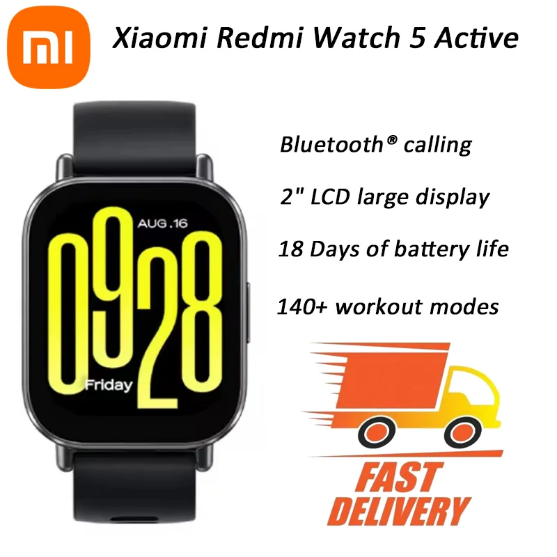 Global Version Xiaomi Redmi Watch 5 Active 2'' LCD Display Bluetooth Phone Call 140+ Sports Modes 470mAh Battery Mi Smartwatch