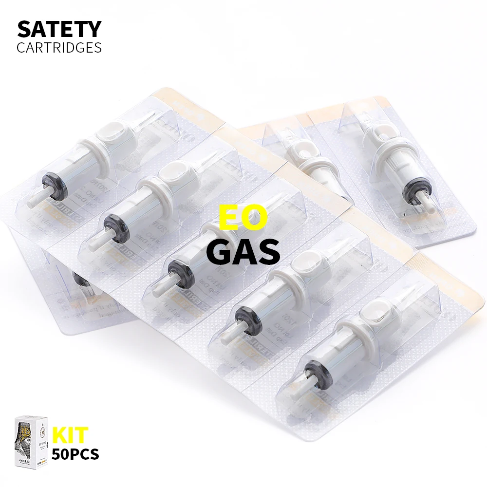 QUELLE 50Pcs Mixed Tattoo Cartridges RL/RS/RM 0.30/0.35mm Disposable Safety Needles Syringes With Membrane Make For Machine