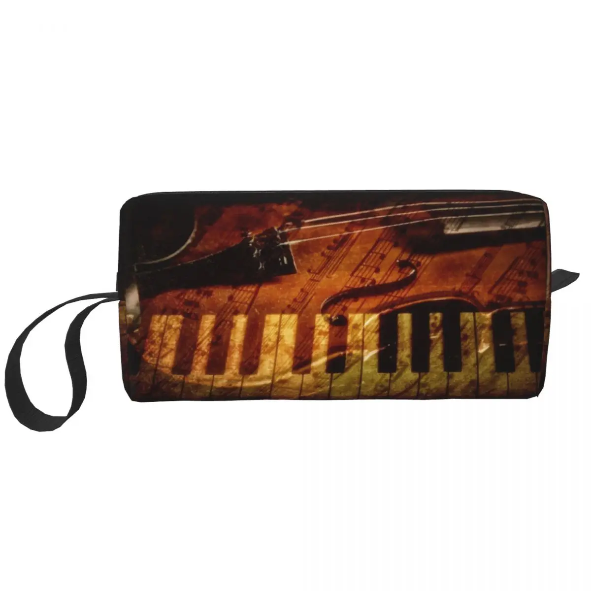 Classical Music For Piano And Violin Makeup Bag Women Travel Cosmetic Organizer Cute Musician Art Pianist Storage Toiletry Bags