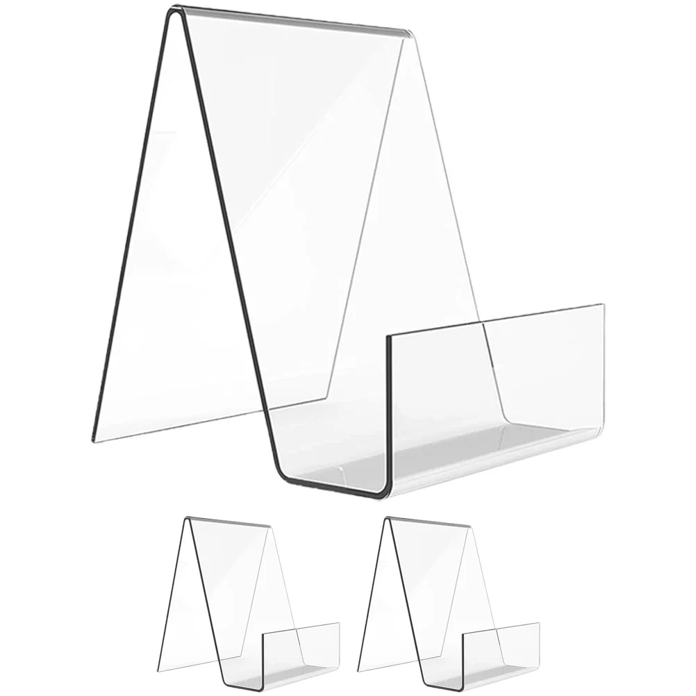 

3 Pcs Book Shelf Transparent Display Stand Rack Acrylic Bookshelf Magazine Showing for Easel Store Clear Office