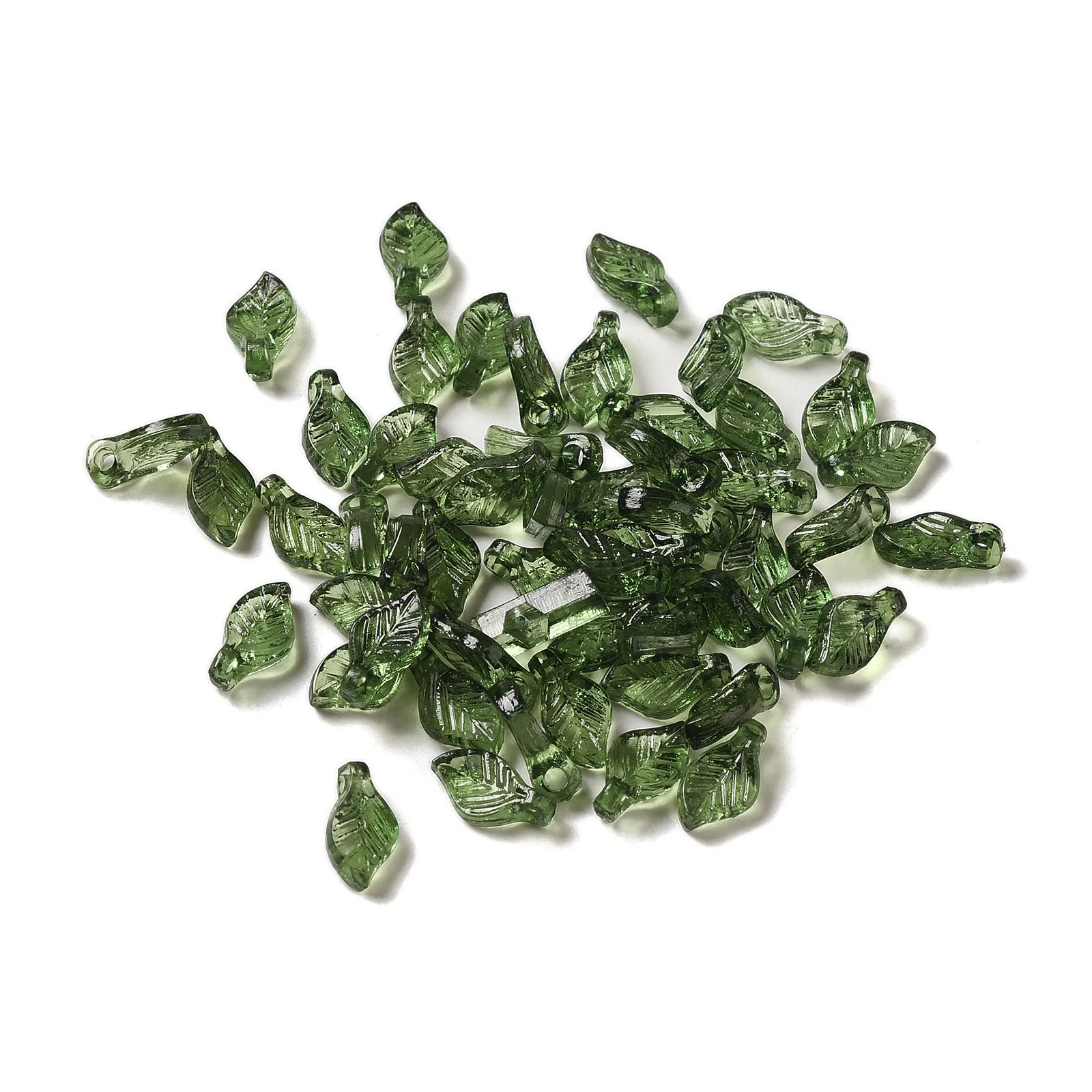 

100pcs Leaf Acrylic Charms Little Green Leaves Pendants for Dangle Earrings Necklace Jewelry Making Accessories 9.7x5.5x3.6mm