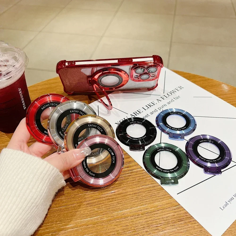 Magnetic Ring Holder Removable Magnet Grip Kickstand Shell Accessories  For iPhone 16 15 14 Huawei Xiaomi 14 Cell Phone Bracket