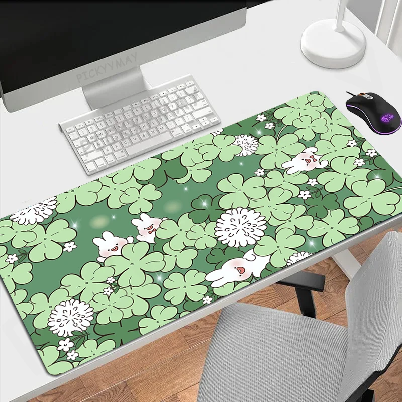 Cute Rabbit Gamer Mousepad Non-Slip Mouse Pad Large Mouse Mat Natural Rubber Desk Rug PC Desk Mats Design Mousepads 100x50cm