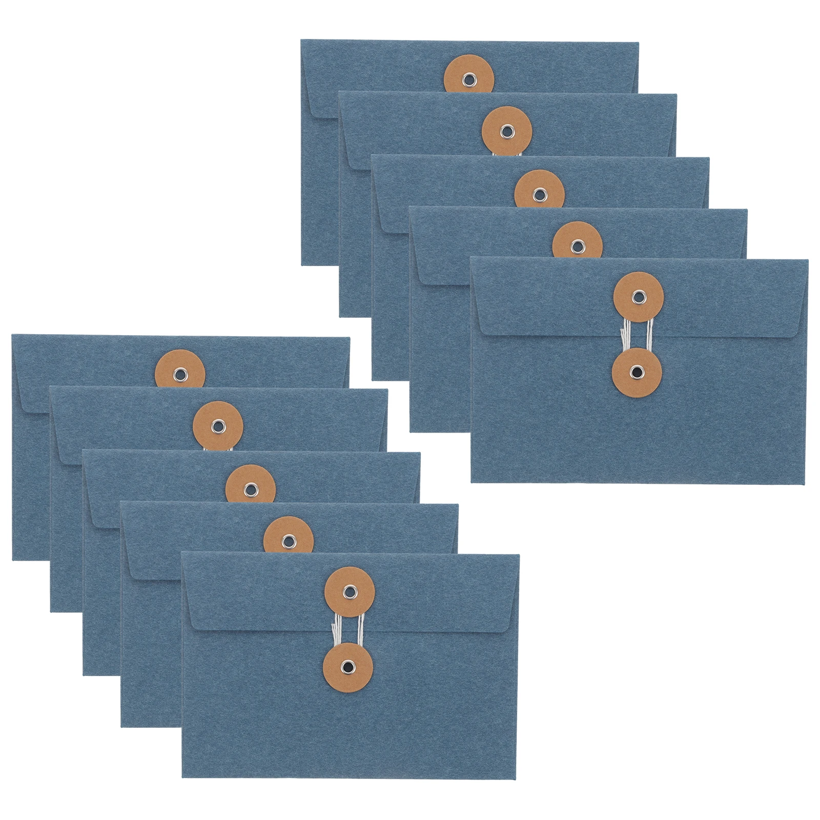 

10 Pcs Retro Buckle Paper Envelopes Blue Thickened Storage Bags Vintage String Tie File Folders Office School Supplies
