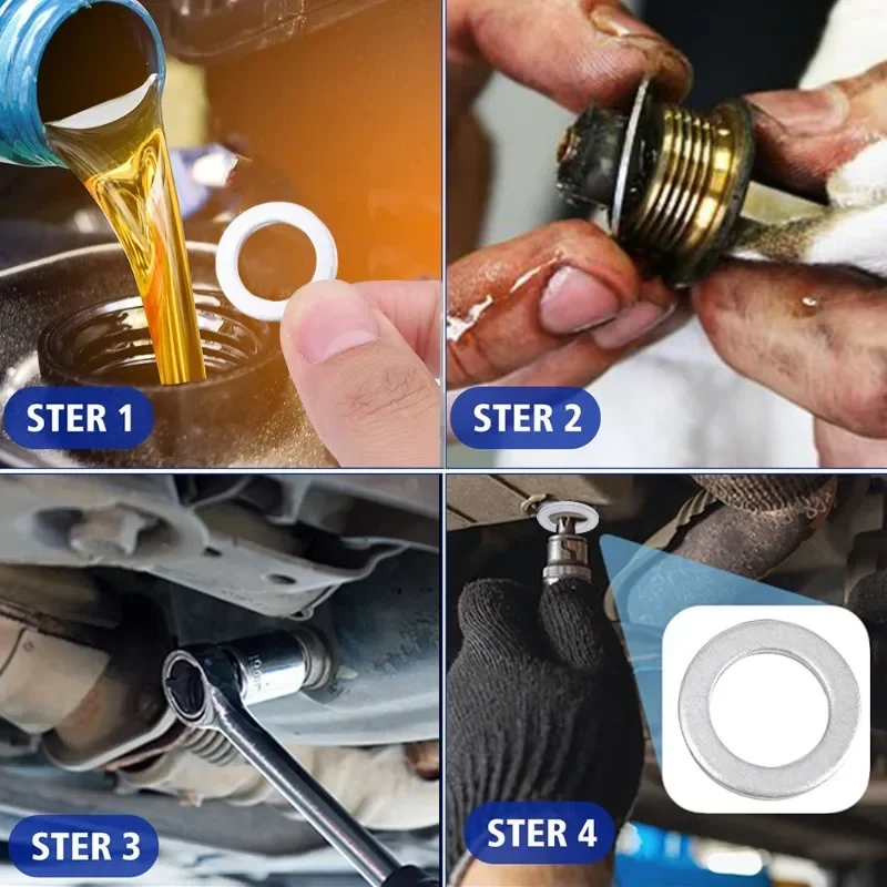 M14 Car Sealing Gasket Aluminum Screw Washer Auto Engine Bottom Oil Drain Screw Sealing Gasket Accessories for Honda 94109-14000
