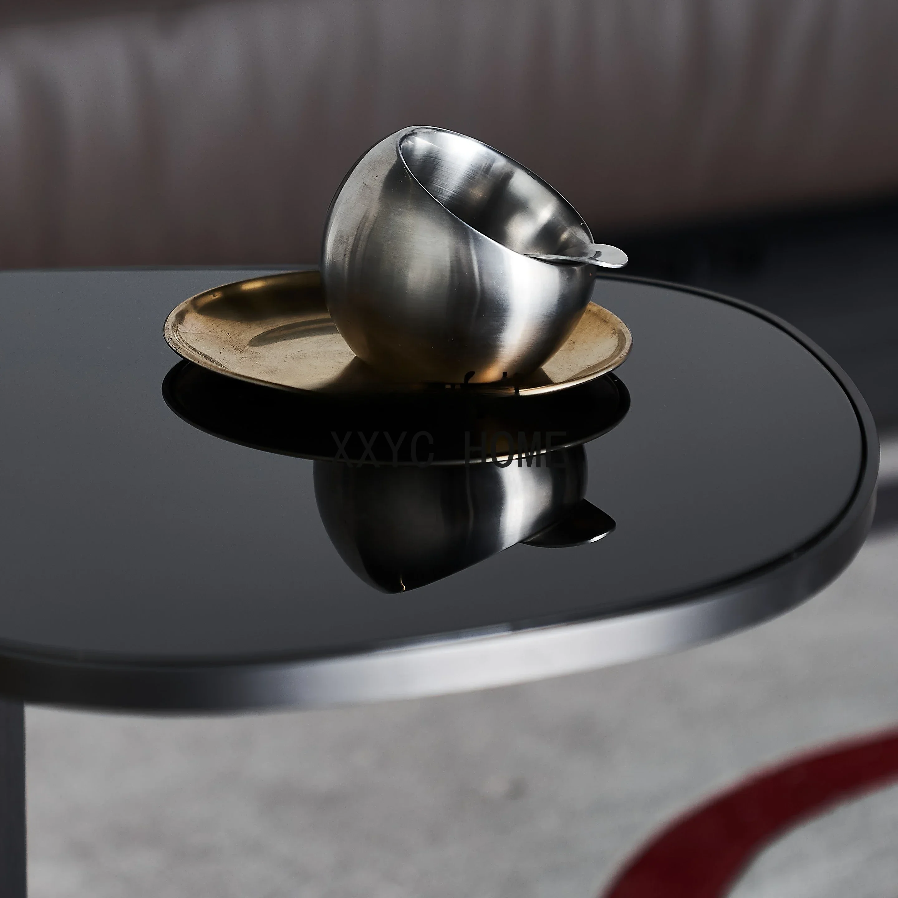 Table d'appoint Table d'angle/Minimaliste italien/Quadrée/Verre trempé