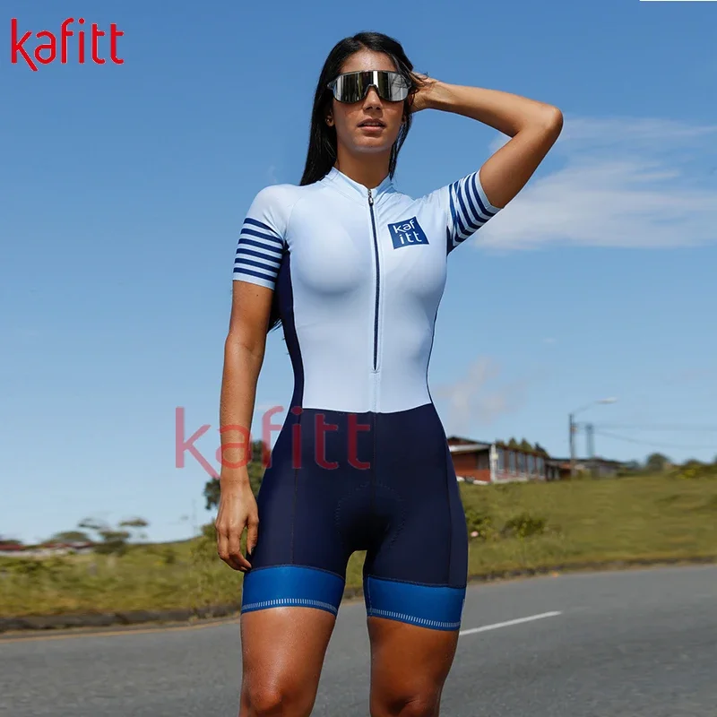 Kafitt new women's cycling jersey jumpsuit sports bike triathlon Lycra short-sleeved cycling jersey roupa ciclismo feminina