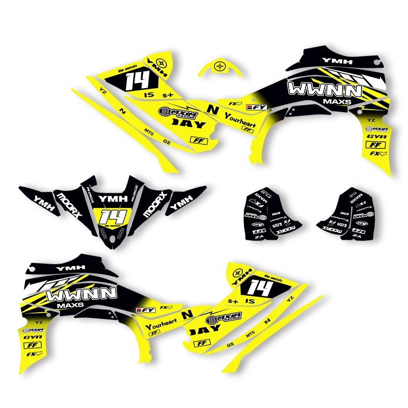 

Sawrain Custom Motorcycle Backgrounds Graphcis Decal Stickers Kits for YAMAHA YFZ450R ATV 2014 2015 2016 2017 2018-2021 001