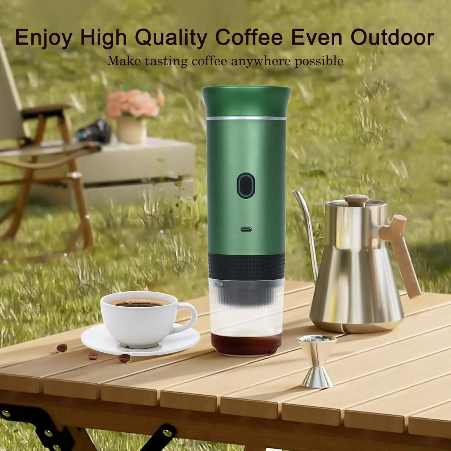 

Dual Brew Portable Espresso Coffee Type-C Charging Automatic Coffee for Hotel Outdoor Car Travel and Camping
