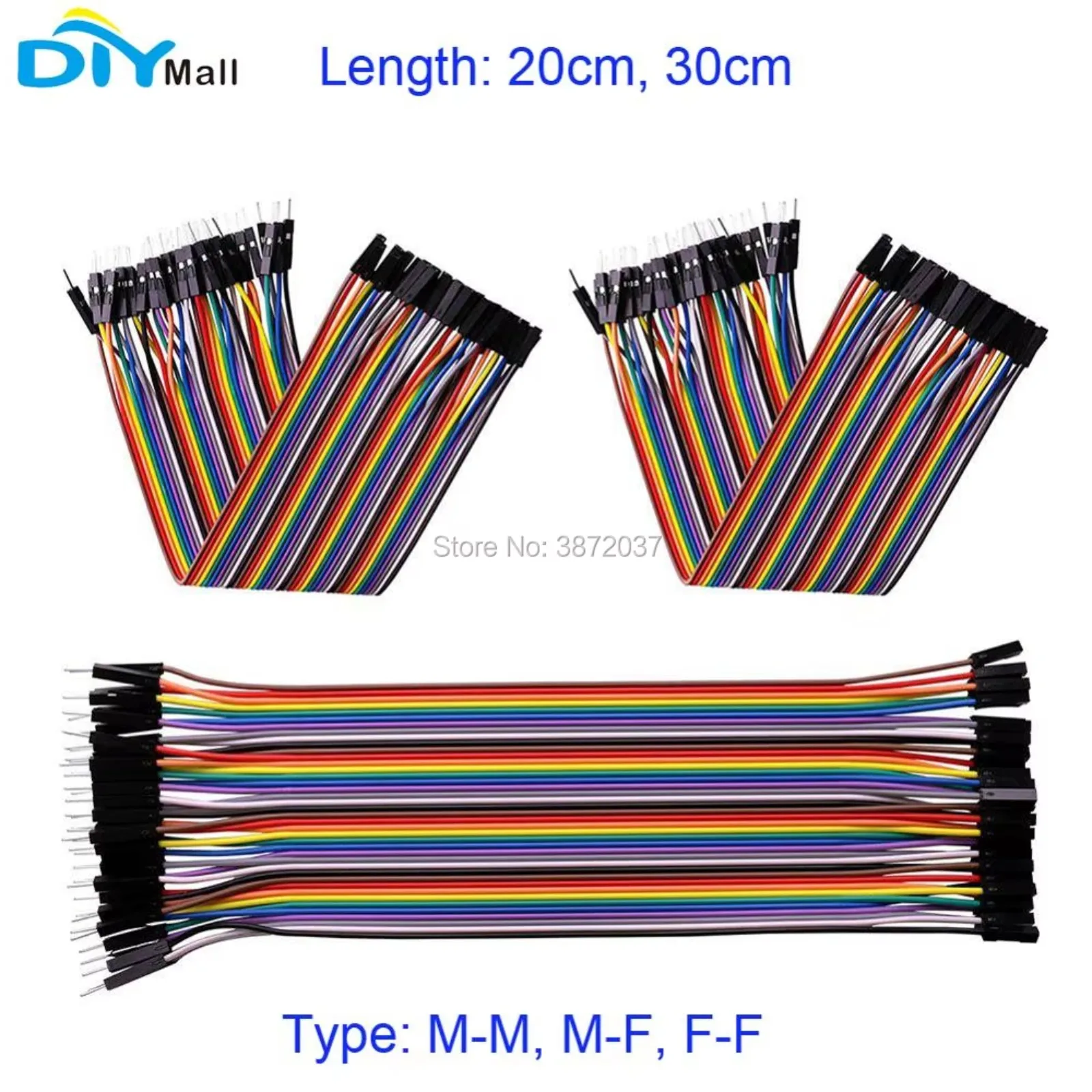 40Pin 2.54mm 20cm 30cm Breadboard Jumper Wire Dupont Cable Male to Male M-M Male to Female M-F Female to Female F-F for Arduino