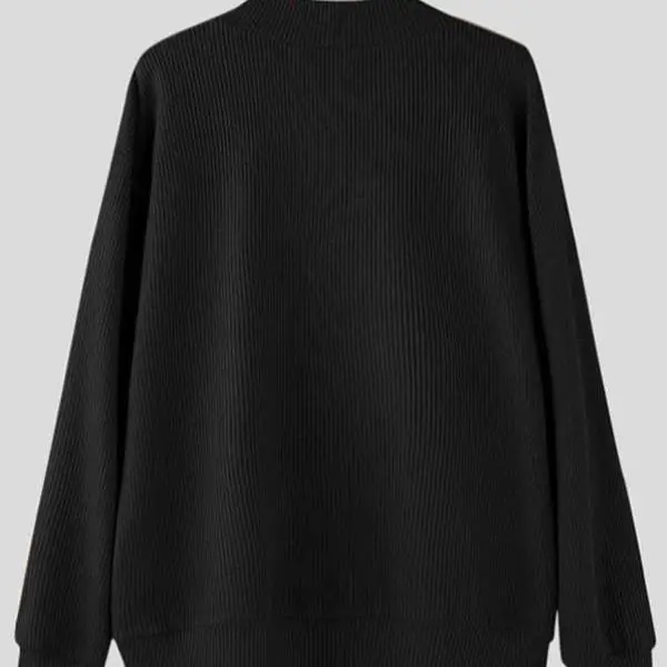 سترة محبوكة للرجال من Thiened Coolmax بياقة من الألياف تسعة Sve طول Ciwalk ملابس تريكو مناسبة وصلت حديثًا #2