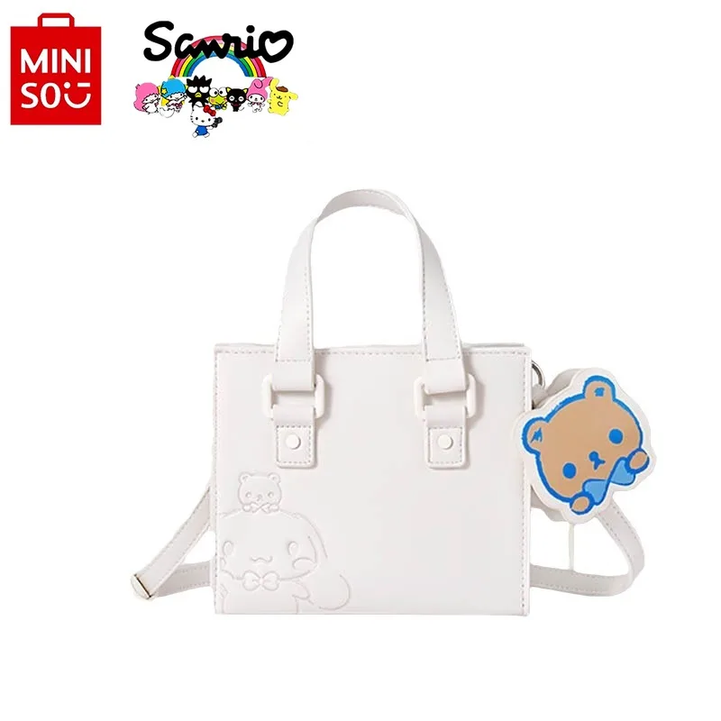 Miniso Sanrio New Women's Crossbody Bag Fashionable and High Quality Girl Handbag Solid Color High Grade Girl Shopping Bag