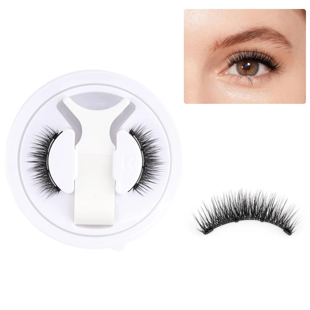 1 Pair Magnetic Eyelashes Handmade Soft Fluffy Faux Mink Eye Lashes Reusable Eyelash Extension  Magnet Eye Lashes With Tweezers