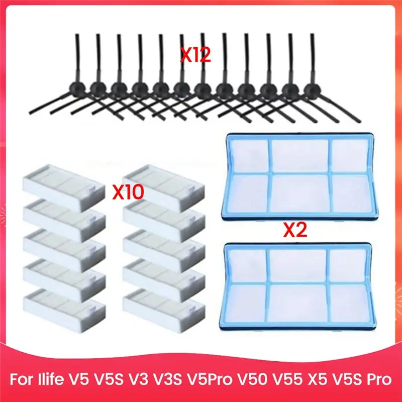 [HOT!A34R】 Side Brush Hepa Filter Fit For Ilife V5 V5S V3 V3S V5pro V50 V55 X5 V5S Pro Vacuum Cleaner Parts
