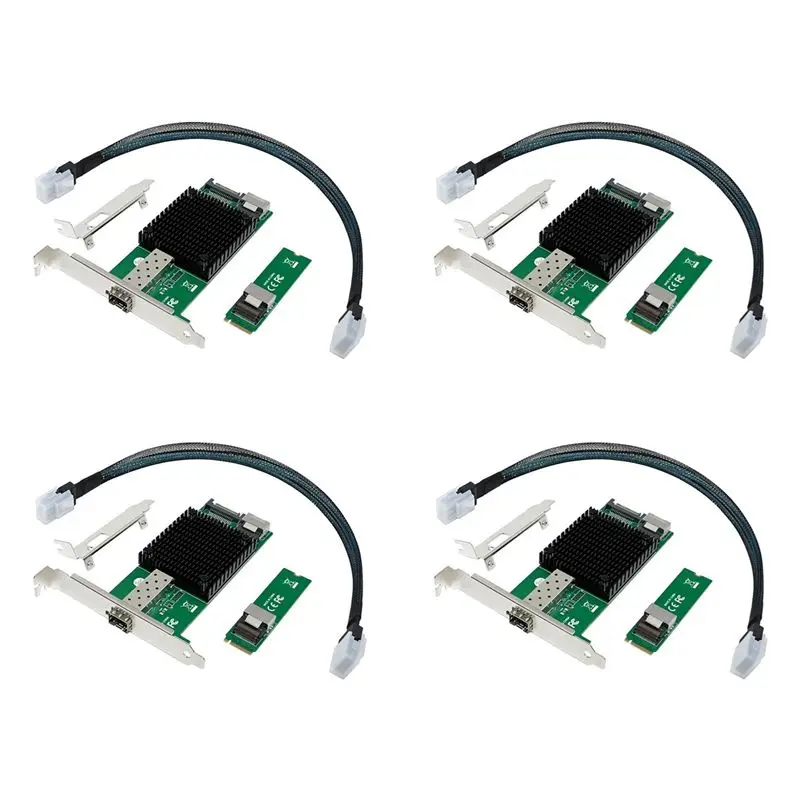 Efficient 4X M.2 10G Server Network Card M.2 M X520-DA1 10G SFP+ Fiber Optic Industrial Computer Server Network Card JL82599EN