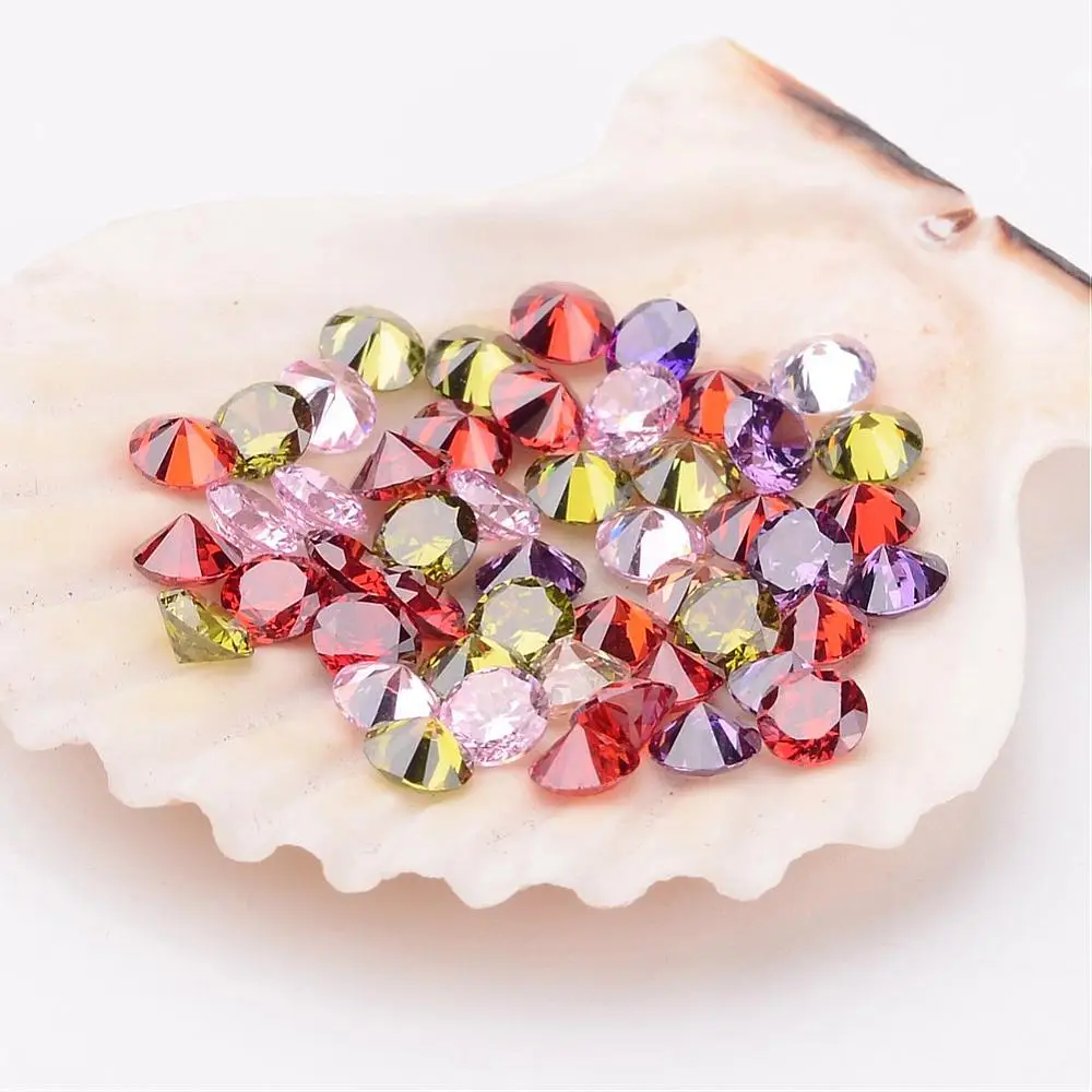 

Mixed Grade A Diamond Shaped Cubic Zirconia Cabochons, Faceted, 4x2.5mm