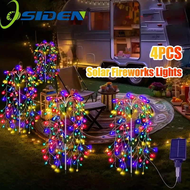 Luci a corda petardo impermeabili per esterni ad energia solare 420/680 LED con 8 modalità luci solari da giardino per percorso cortile Landsca