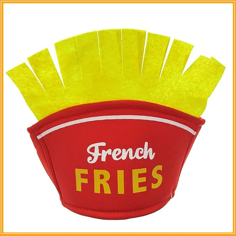 Chapeau unisexe pour hommes et adultes, pour fête d'halloween, carnaval, restauration rapide amusante, casquette pour frites, accessoire de Costume