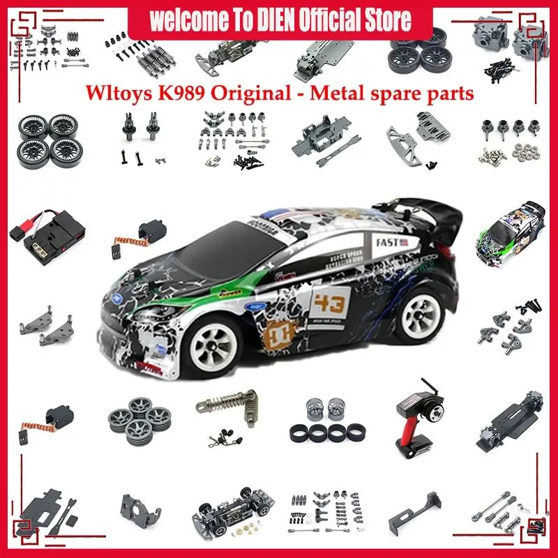 WLtoys K989 284131 284010 284161 K969 RC 1/28 zdalnie sterowanym samochodowym metalowe części PO wrażliwe sześcioczęściowy zestaw akcesoriów samochodowych