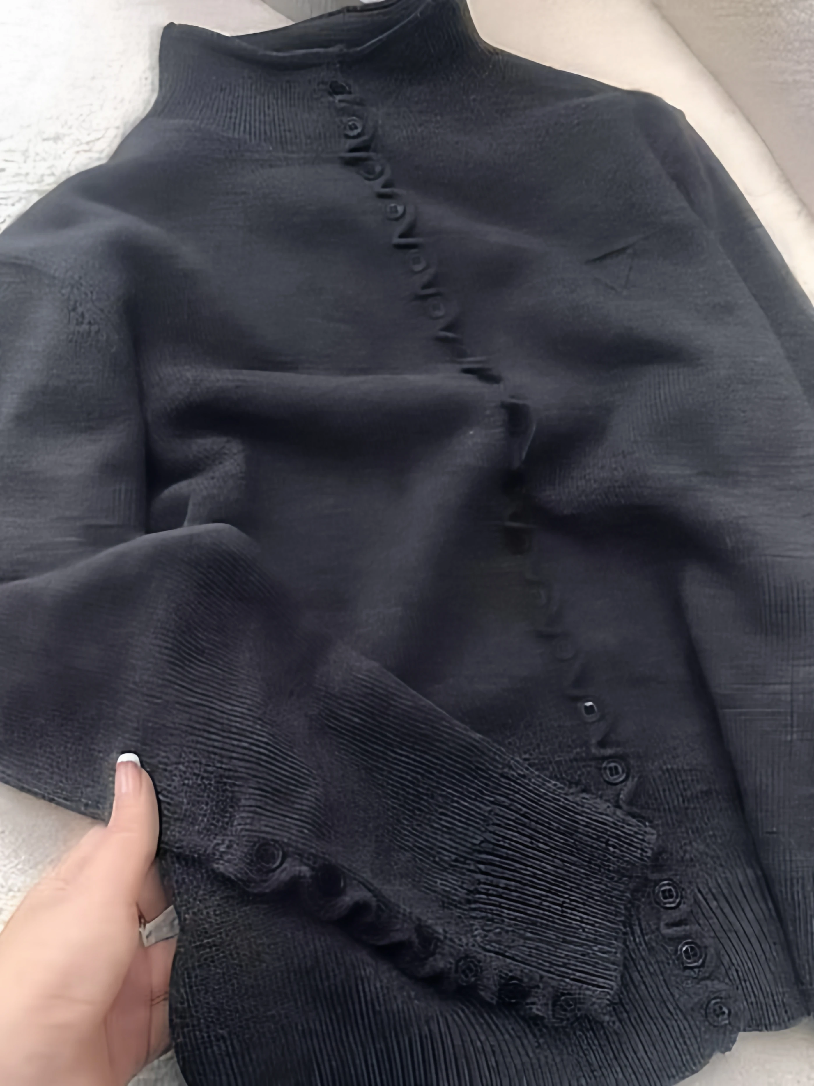 Early Autumn Korean Style Knitted Short Cardigan Chic Unique Beautiful Casual Wear Commute Style Loose Fit Long Sleeve